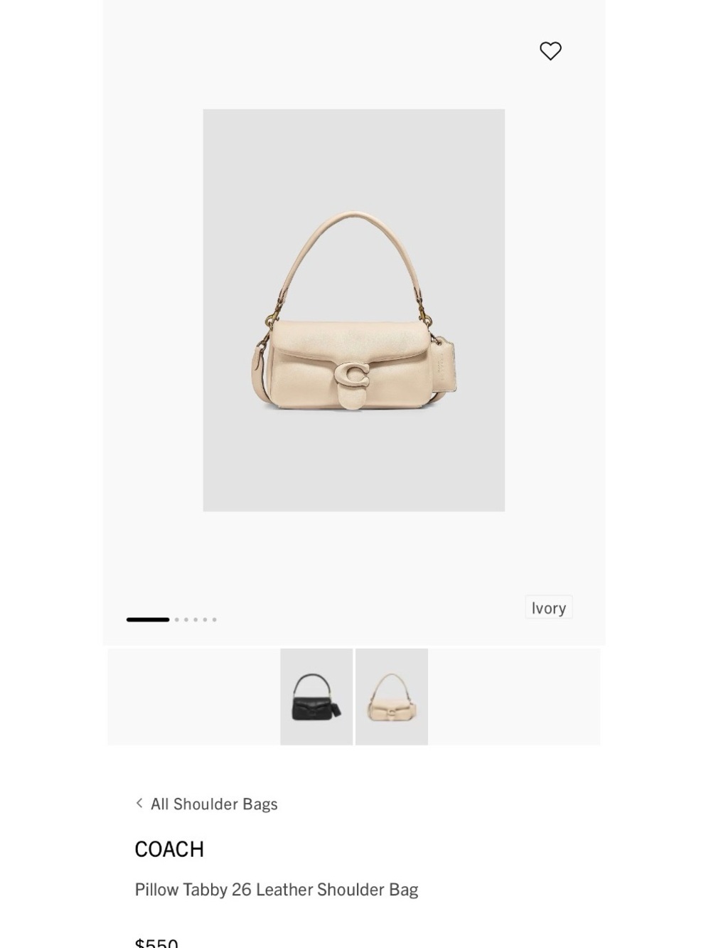 COACH❤️
Pillow Tabby 26 Leather Shoulder Bag